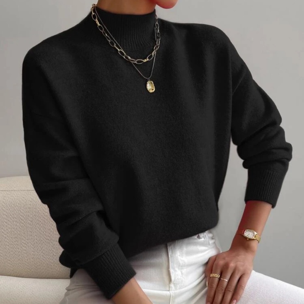Elegant Black Turtleneck Sweater
